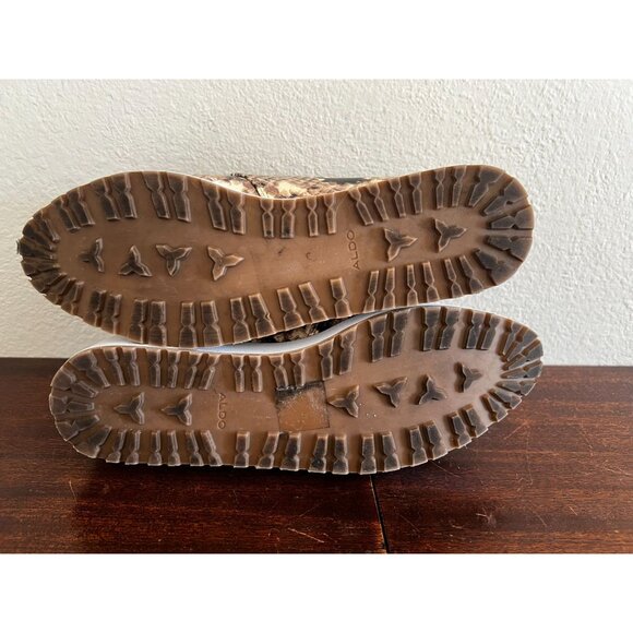 Aldo Lovirede Oxford Shoe Platform Sz 7 Snakeskin Brown Tan Lace-Up - Picture 10 of 10